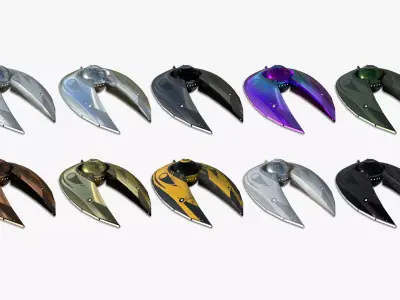 10 Alien Spaceship UFO I Collection - Sci Fi Spacecraft Design 3D Model Pack