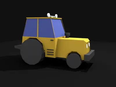 Mini Tractor Low-poly 3D model