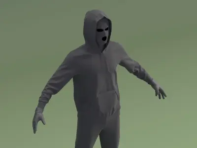 Burglar Black Full Outfit with Hood  purchase 3D model