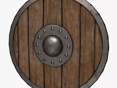 Medieval shield Low-poly 3D model 6