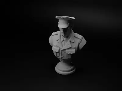 Marine Soldier Bust Chess 3D print model
