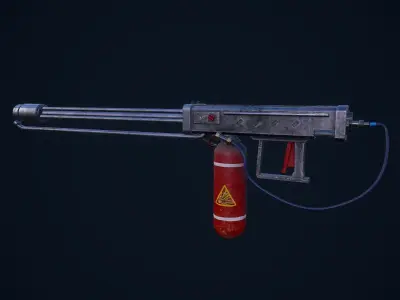 Flamethrower grenade launcher Low-poly 3D model purchase