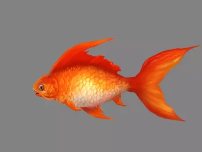 Cartoon red carp Low-poly 3D model
