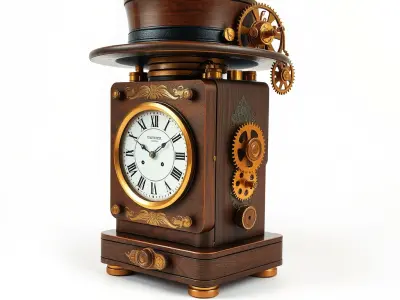 Steampunk Timekeeper Automaton model pack Low-poly 3D model