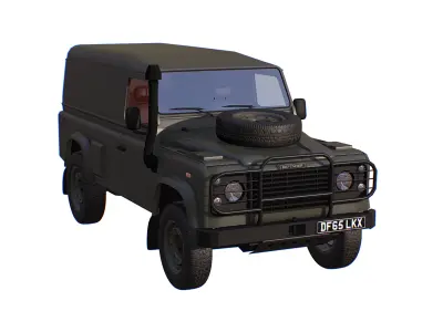 Military Land Rover Defender 110 Low-poly 3D model