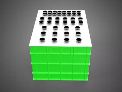 VERTICAL AEROPONIC FARMING PLANT GROWTH CHAMBER BOX HOLES MODULE 3D model