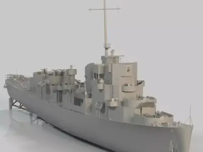 Evarts Class Destroyer Escort - 1-48 Scale - 3D Printable - RC 3D print model