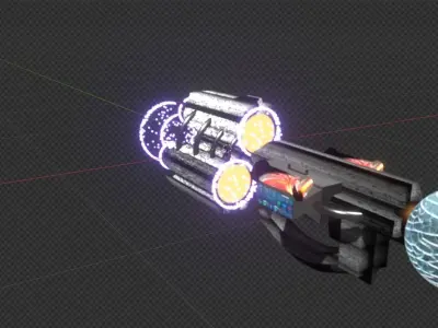 SF weapon Low-poly 3D model