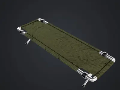 Folding cot Low-poly 3D model