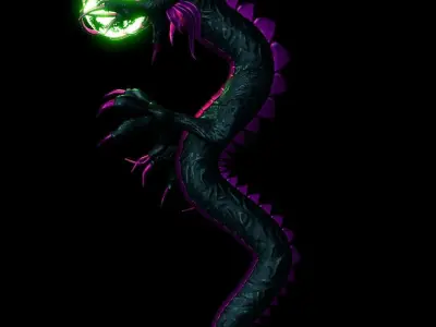 Chinese Dragon Mesh and blend file 3D model