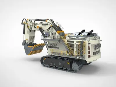 Liebherr R9200 Mining Excavator 3D model