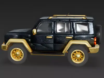 The Gilded Obsidian Stone SUV 3D Model Low-poly 3D model