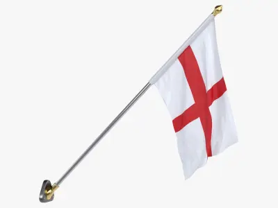 England Cloth Flag Wall Mount Animated 3D model