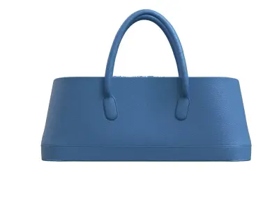 Blue Leather Big Tote Bag 3D model