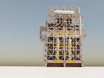 Refinery metal structure 3D model