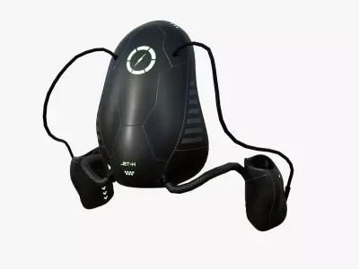 Jetpack H02 Black Green - SciFi Character Design Low-poly 3D model