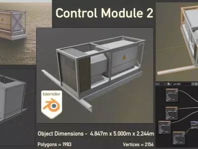 Power Storage Container Control Module 2 Low-poly 3D model