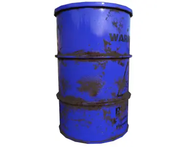 Barrel Blue Damage Signal Low-poly 3D model