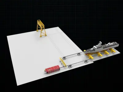 shipyard model ship on dock 3D model
