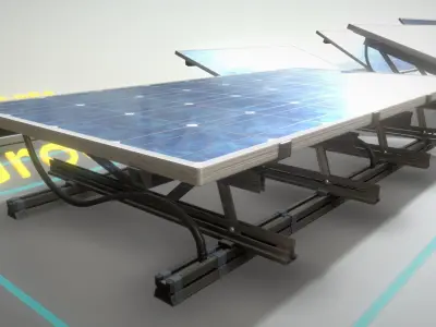 Solar Panel 4x8 - Rigged Low-poly 3D model