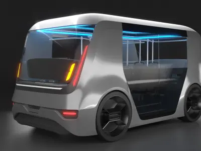 Futuristic Minibus 3D model