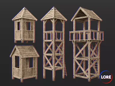 Medieval Collection Defense Guardposts 3D Model Pack purchase