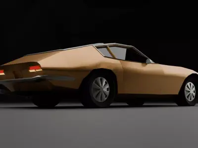 Maserati Ghibli 1st gen Low-Poly Game-ready Low-poly 3D model