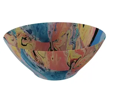 Bowl in Yellow Pattren 3D model purchase