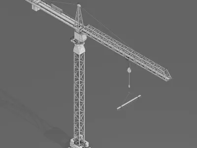 4 Construction Tower Cranes Pack Low-poly 3D model