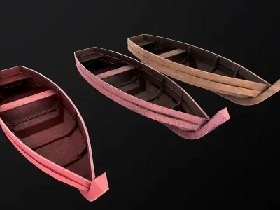 Boat pack Low-poly 3D model