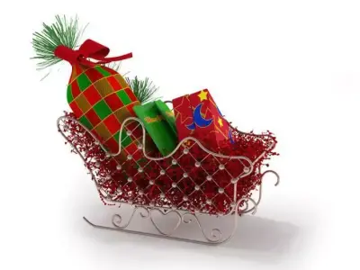 Christmas Sled With Presents 3D model