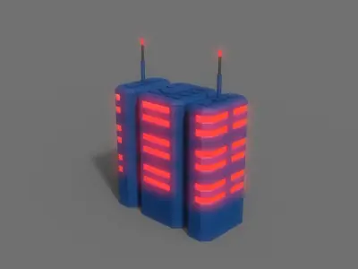 PBR Sci-Fi Building A24 Low-poly 3D model