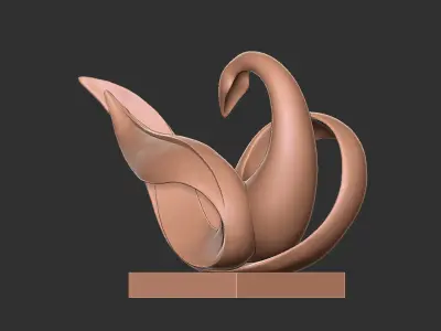 swan sculpture 3D model buy
