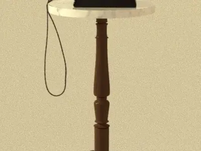 Vintage Rotary Phone with Marble Table 3D model