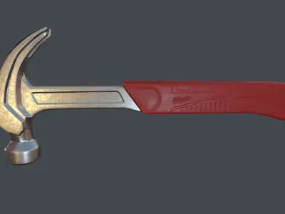 Hammer nailer metal with plastic handle  Free low-poly 3D model