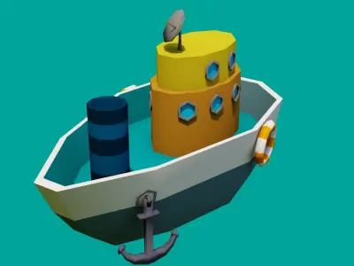 Transport two toy airplanes Low-poly 3D model