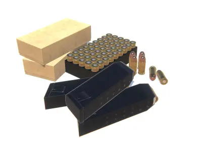45ACP Ammo Pack Low-poly 3D model
