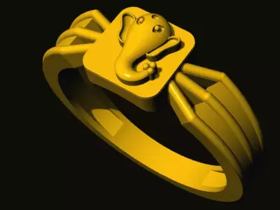 ganesh ring 3D print model 2