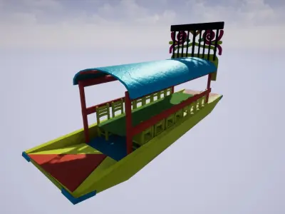 Trajinera - Xochimilco Low-poly 3D model