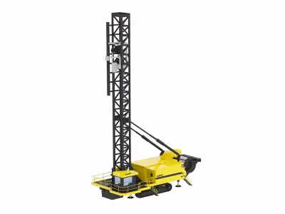 Drill Rig Blasthole 320XPC Simplified Low-poly 3D model