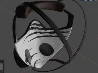 Brown White Realistic Gas Mask Free 3D model