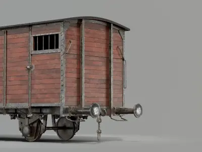 Wooden Freight Wagon 3D model