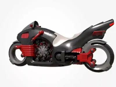 3D Superbike  Sci-fi Low-poly 3D model