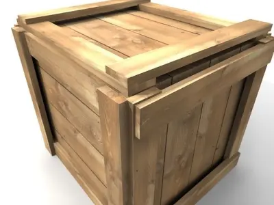 Simple Wooden Crate 3D model