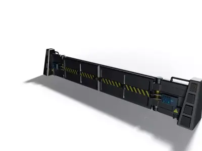 Sci-Fi Barrier Wall Low-poly 3D model