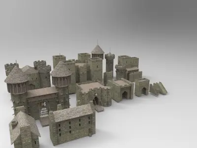 Castle constructor Low-poly 3D model