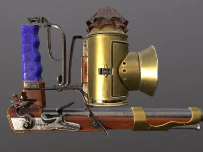Italian Medieval Pistol - Funny Shooter Low-poly 3D model