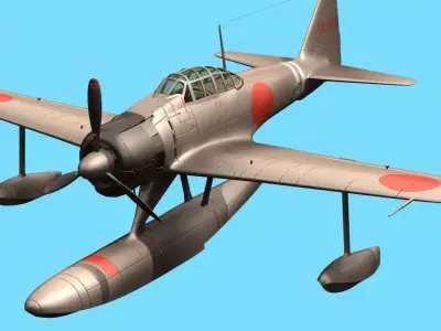 Nakajima A6M2-N 3D model