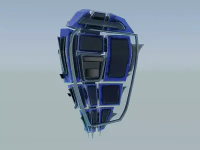 Sci-Fi Combat Shield Low-poly 3D model