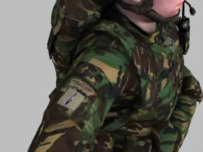 Royal Marine Woodland Rigged Soldier 3D model